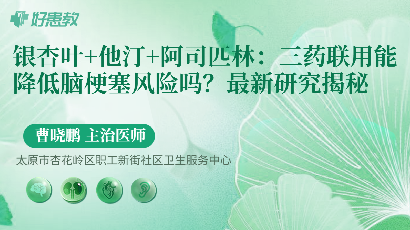 科普,银杏叶+他汀+阿司匹林:三药联用能降低脑梗塞风险吗?最新研究揭秘