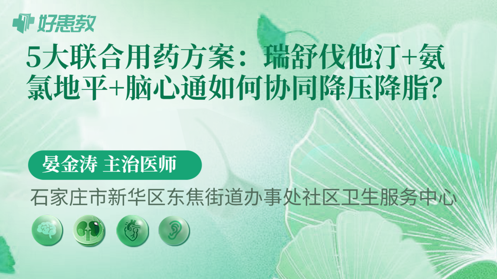 科普，5大联合用药方案：瑞舒伐他汀+氨氯地平+脑心通如何协同降压降脂？